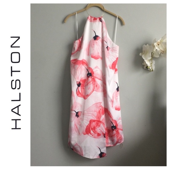 Halston Heritage Dresses & Skirts - NWT HALSTON Watercolor Necklace Halter Dress M-L